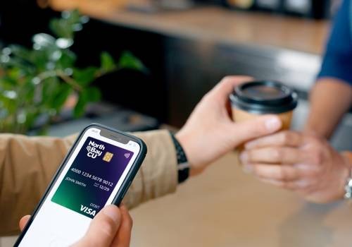 Paying for coffee with smartphone