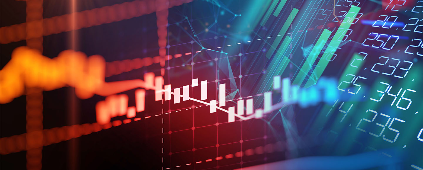 Financial graph on technology abstract background